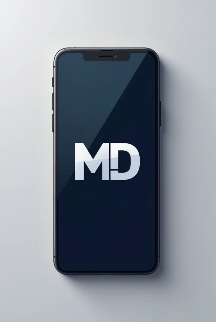 Generate a logo with the initials MD, manipulate into a cell phone format