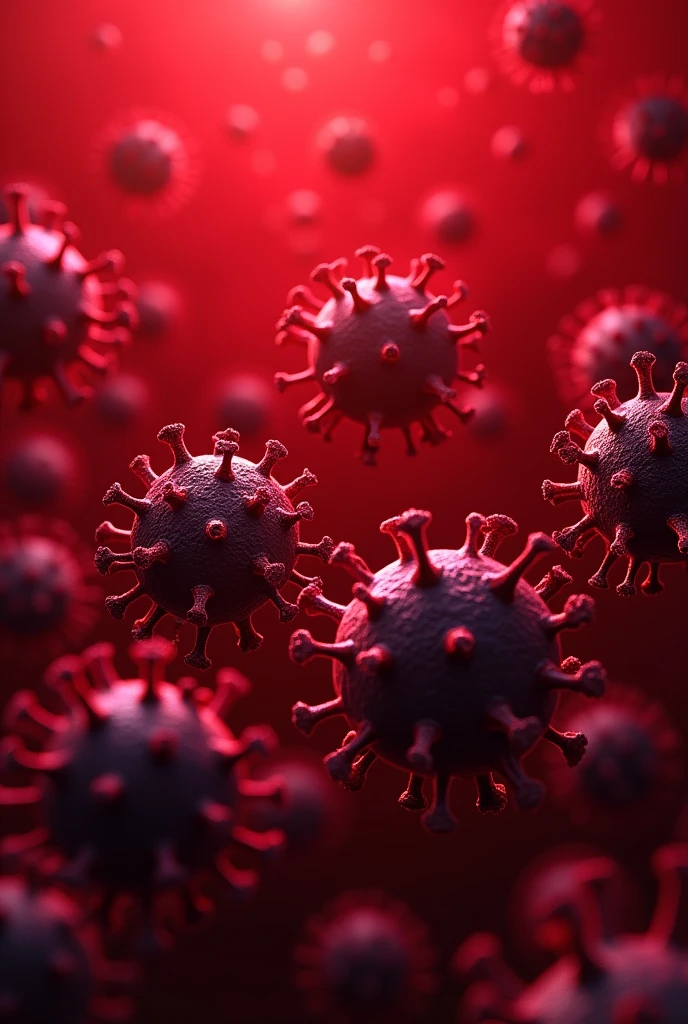 Red background image filled with no of viruses