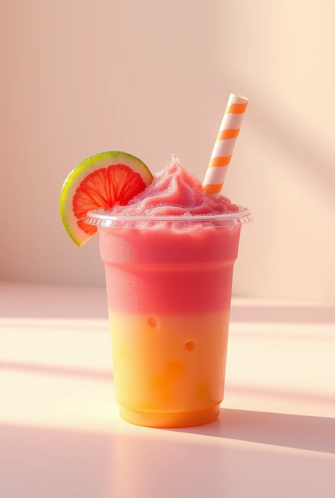 Fruit shake drink on small cup drawing 