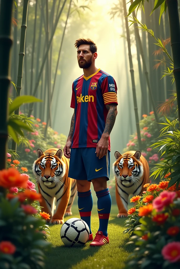 Messi in a beautiful tiger gurden