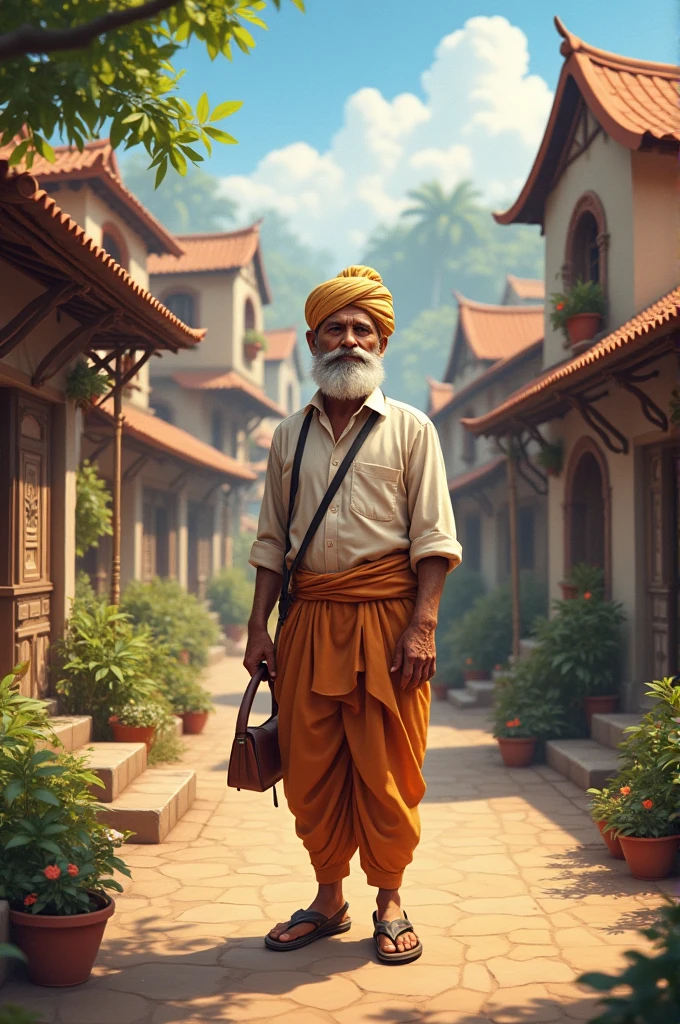 Once upon a time there is a village lots of house in this village one old Businessman who wear dhoti kurta and Pagdi