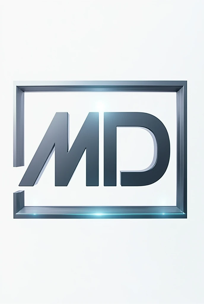 Generate a logo with the initials MD, manipulate in a square futuristic format 