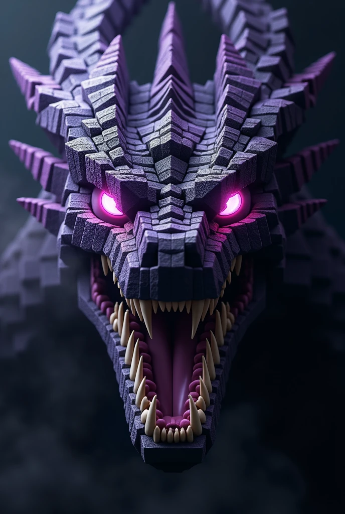 minecraft ender dragon close up angry face but it has to be minecraft's Ender dragon 