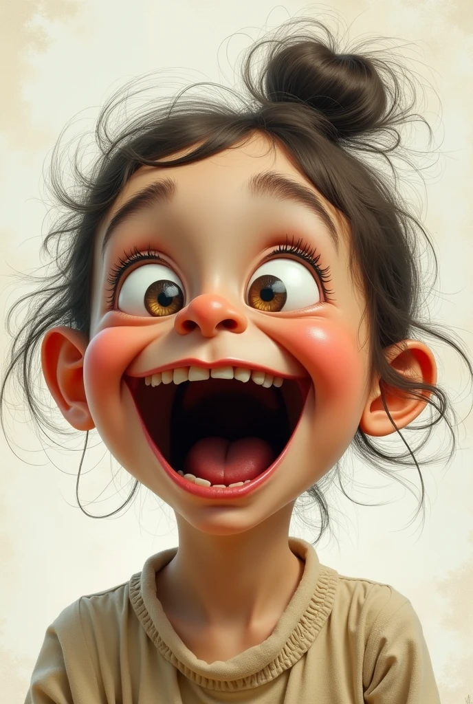 One girl with big mouth and  
