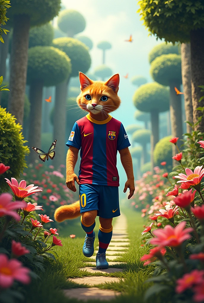Messi in a beautiful cat gurden