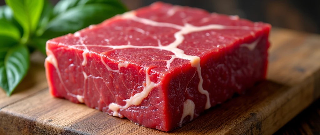 Beef liver、Lump、square、It's red and shiny、looks delicious