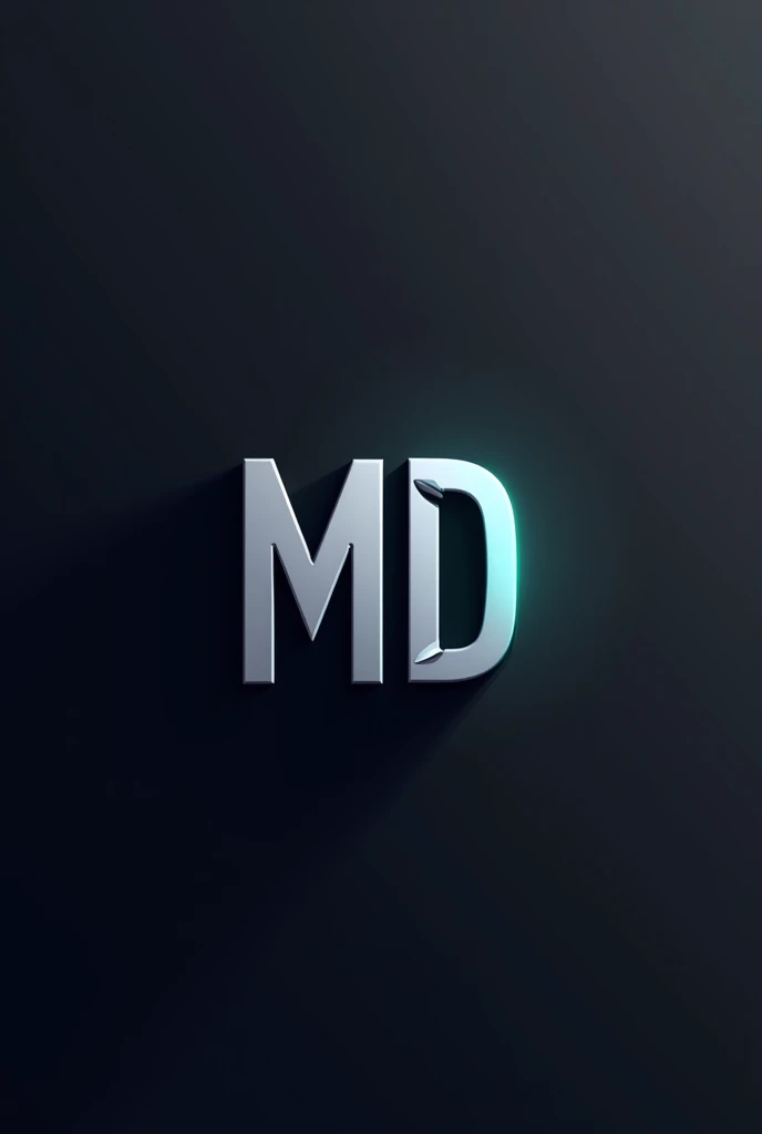 Create a logo with the initials MD that has to do with Graphic Design, tecnology,manipulate with the same source as Apple among other brands, Add some details 