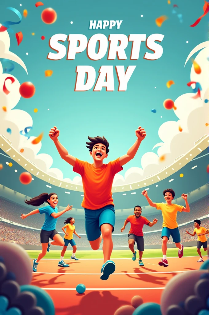 Happy sports day poster for Instagram story 