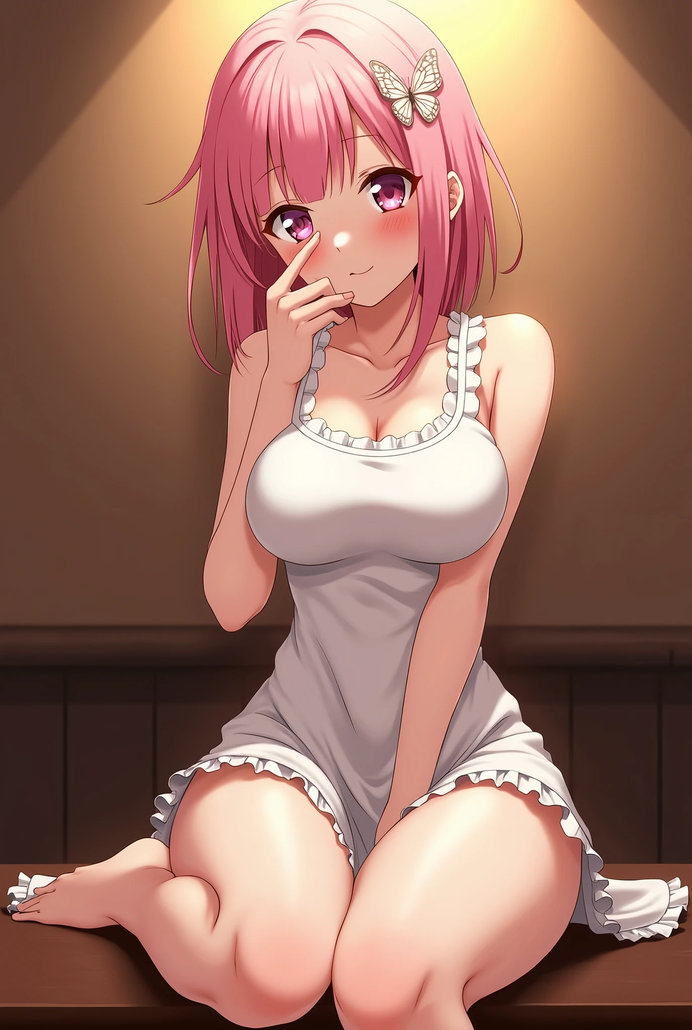 Pre-pasted naked、Small、bottom less、Hide your with your hands、cute little、blushed、cleavage of the breast、thighs thighs thighs thighs、no brassiere、witheout panties、high picture quality、Vivid、high detailing