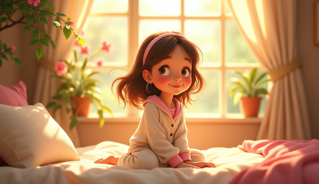 pretty,girl,Disney style,Sun room,get up,pajamas,cute