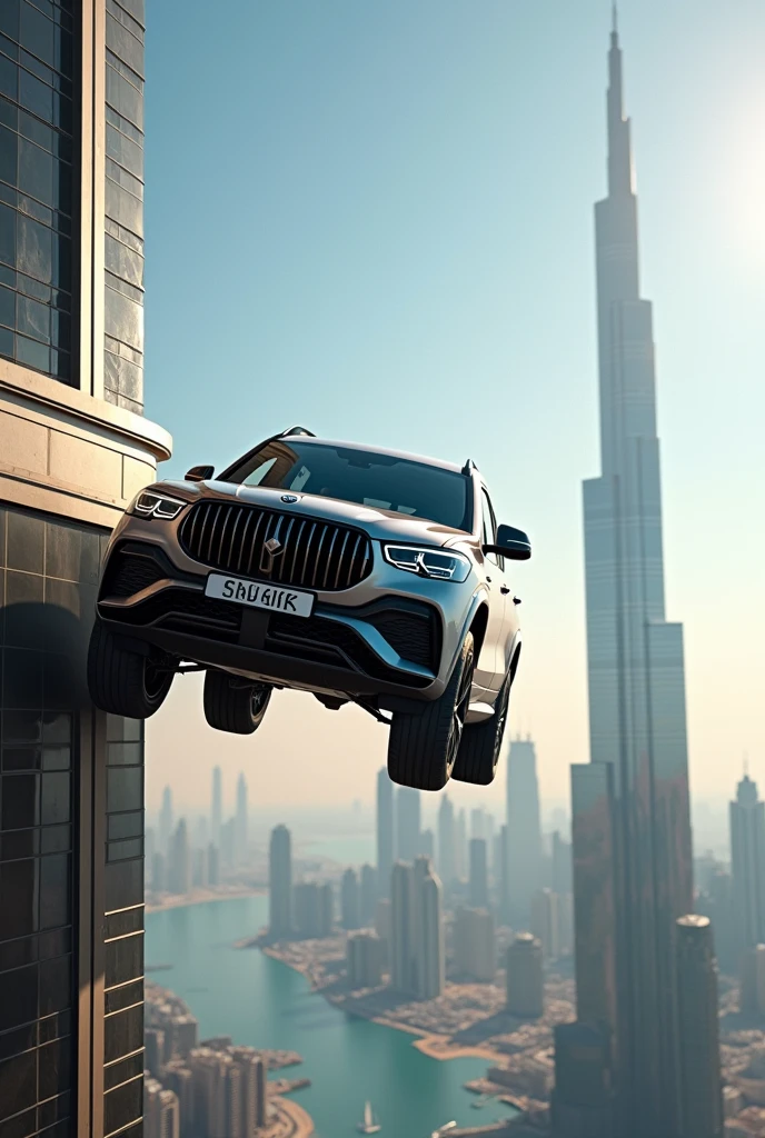 alL luxury suv cars high jumping on burz khalifa