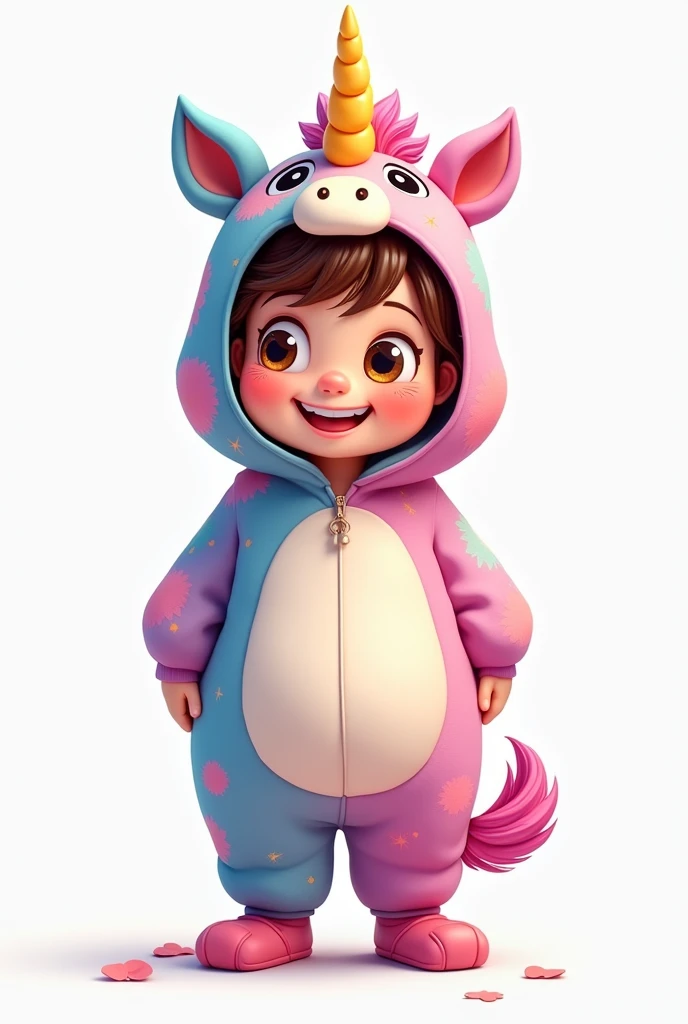 human wearing unicorn onesie 2d cartoon