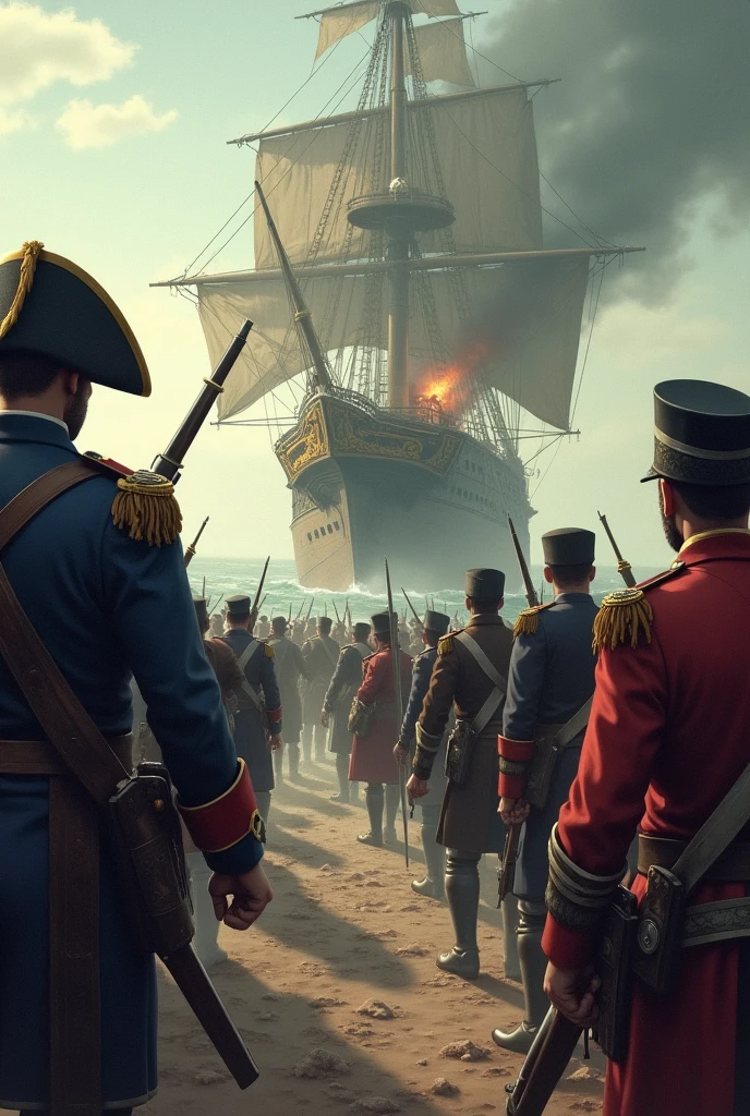 Make me a runner zombie chase a british empire soldier, the soldier hold a sabre
And the soldier has get helpful by a british seaman with blunderbuss, the seaman has kill the zombie
In san Sebastian island, they meet a france empire soldier group, 2 and 5 raise musket
But they see a big royal ship, they raise cannon and shoot to attention the ship
And france and british has accept to become a team, they go in a place have three cannon inside, they hear fire work sound
They meet barry a british seaman on the place he say: hello i think i has attention a ship overthere, i can low the platform and get out here ,until to bring the platform back up!
Barry has spin the platform, the platform has started move up
Some zombie has grow up and run in the team , rhey has build barricades and shoot the zombie
Barry say get on the platform
The team has on the platform