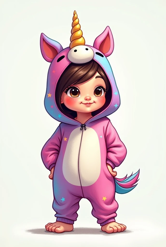 human wearing unicorn onesie 2d cartoon