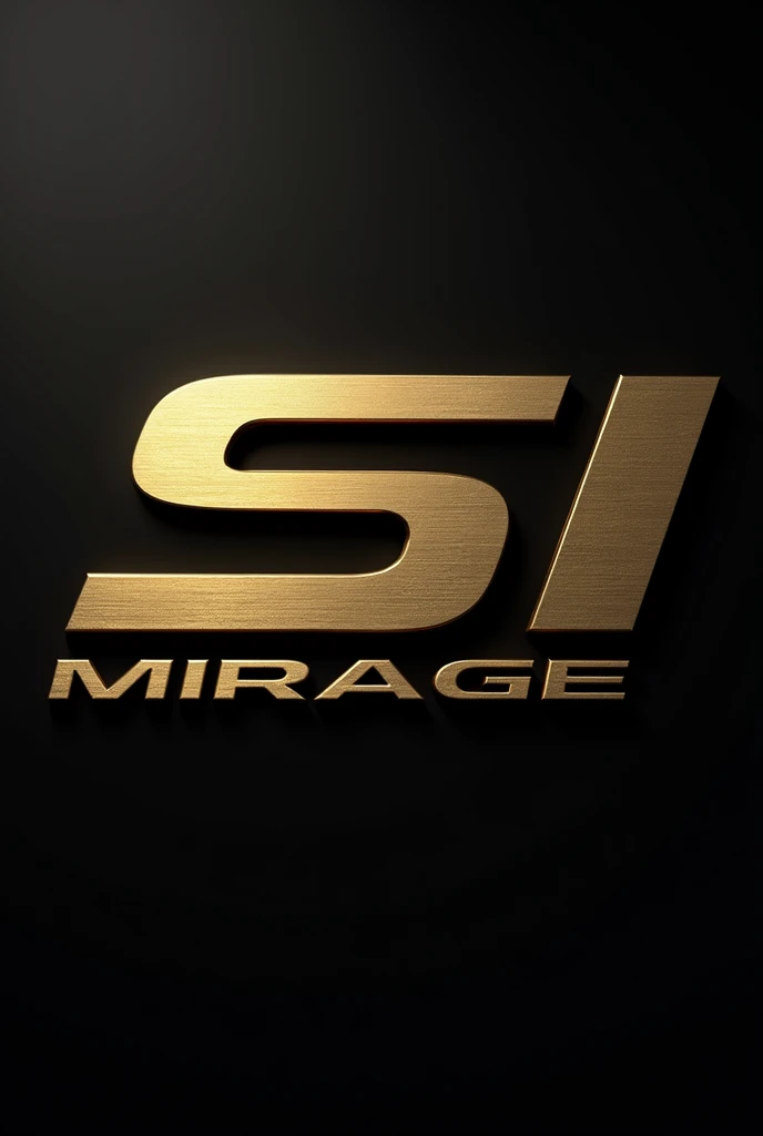 Write Si. Mirage in brushed gold with black background and use racing fonts
No shine
3d
Racing fomt