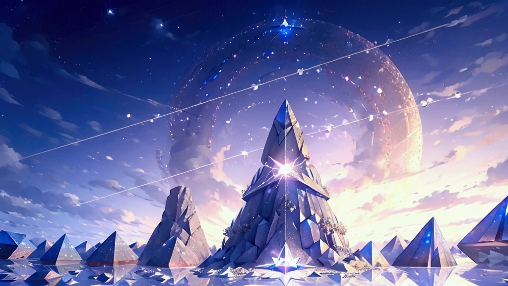 ((Starry Sky))、((A regular octahedral magic stone shining in the center💎))、