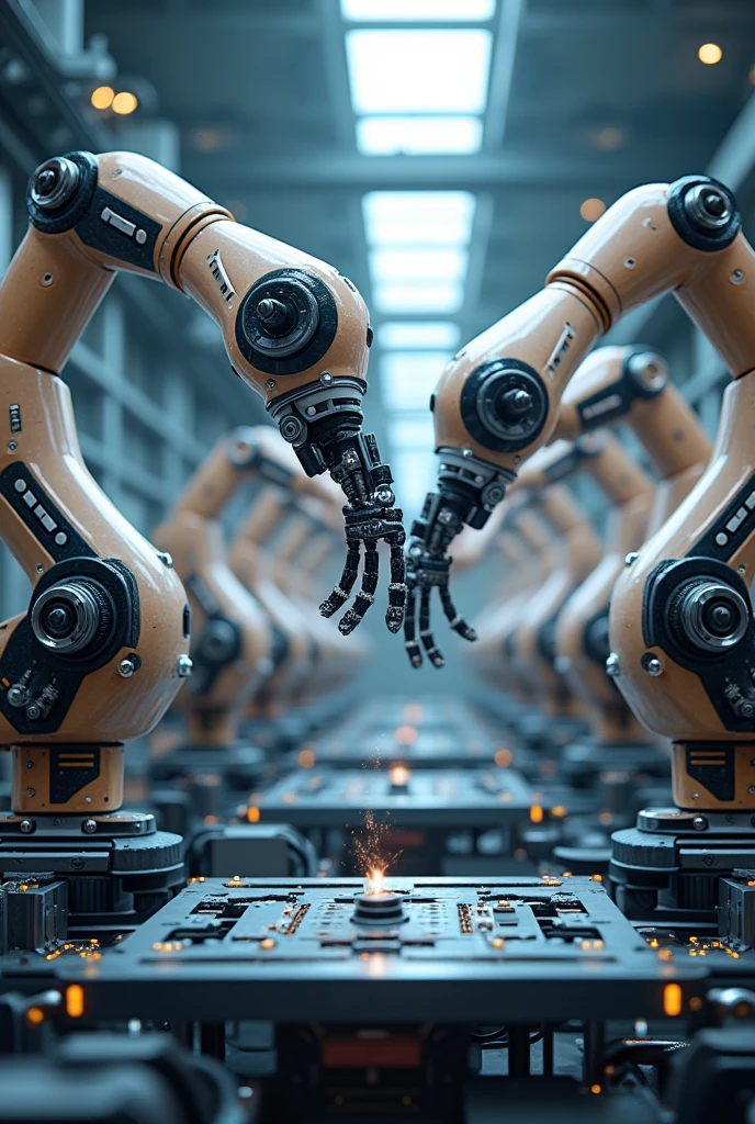 Create an Image of industrial robotics
