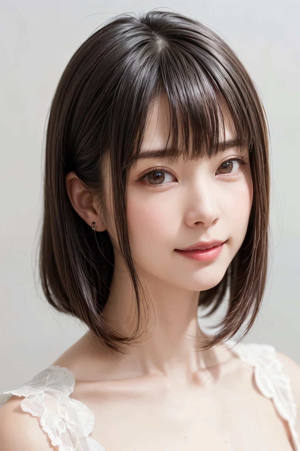 (software:1.8、masterpiece, Highest quality),1 person, alone, hyper Realistic, Realistic,Realistic, Looking at the audience, Light brown eyes:1.4,Brunette Short Bob Hair with highly detailed shiny hair, Brightly colored winter clothes, Lepangas:1.4), Outdoor, Mouth closed, Upper Body、big chest eye、eyelash、{Hugeな|big chest|Hugeなな|Mega} whole :2, chestの谷間:2、(((big chest eye、Short Bob Hair、Highlights from Students、Looking at the audience、She is very beautiful and cute、Show me your ears、Long neck、smile、Close your mouth and smile、Bangs and beautiful teeth)))、Ideal body type、(Nothing is drawn、A very beautiful pure white background:1.6)、美しいLong neck:1.4、(({Huge|big|Hugeな|Mega} chest, chestの谷間:2、Upper Bodyは服を着ていない:1.6))、(((Portraiture:2)))、Perfect Anatomy