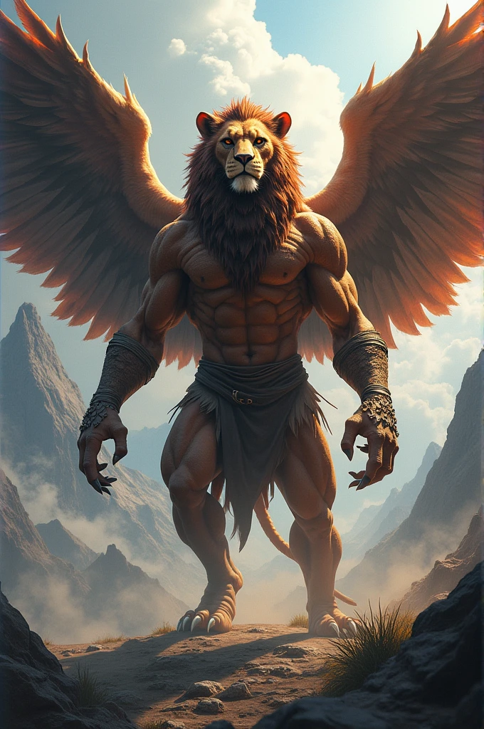 Hybrid of human lion and eagle