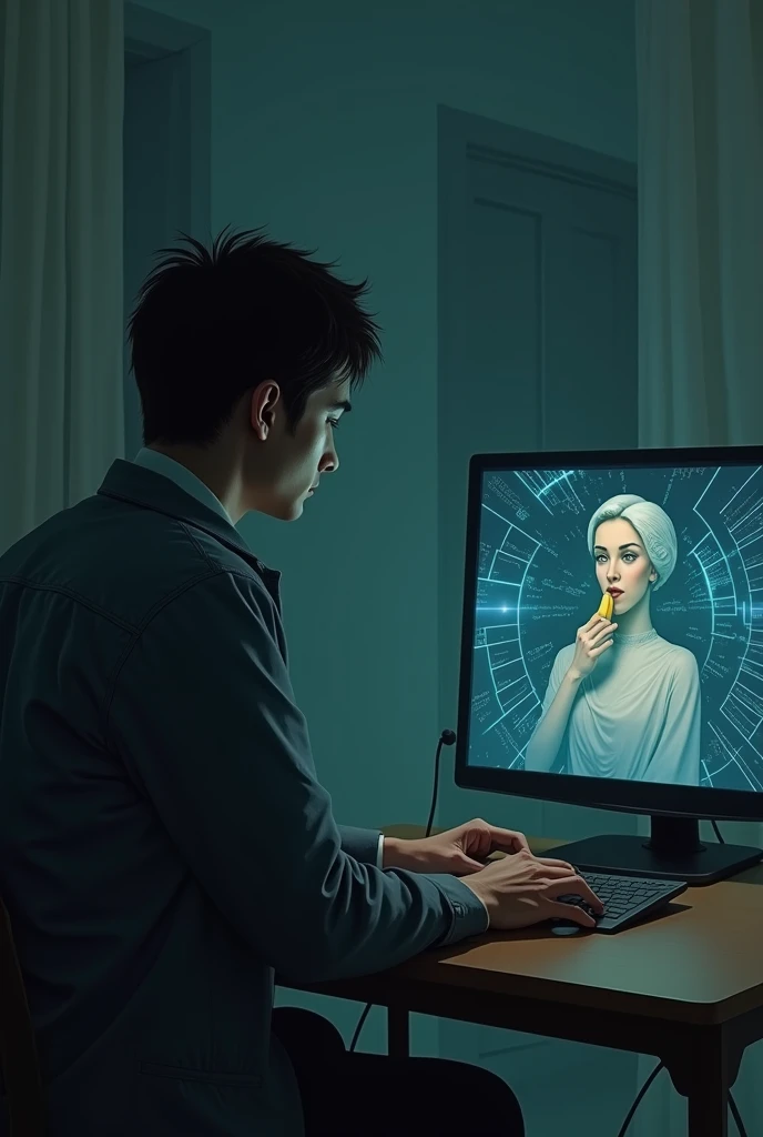 Feeling depressed, a man looks at an Internet psychic. She tells him he will somehow die by drowning. The man disregards it and eats a banana. And chokes on it. Then the Internet psychic is baffled.
