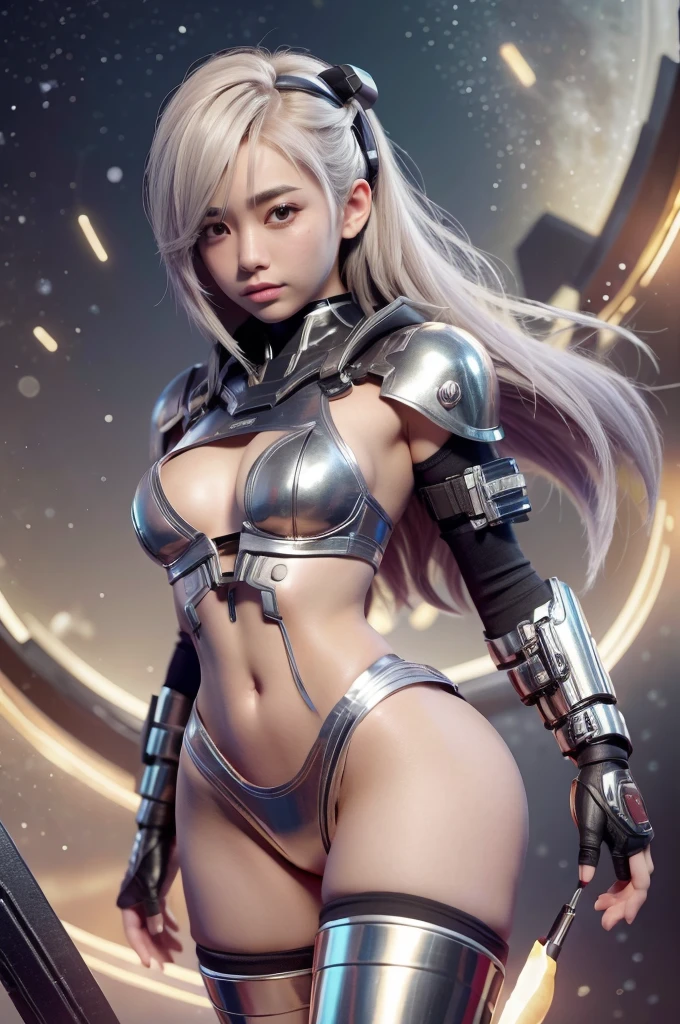 cyborg, girl, cute, sexy, strong, thin, bikini, High Leg, Silver