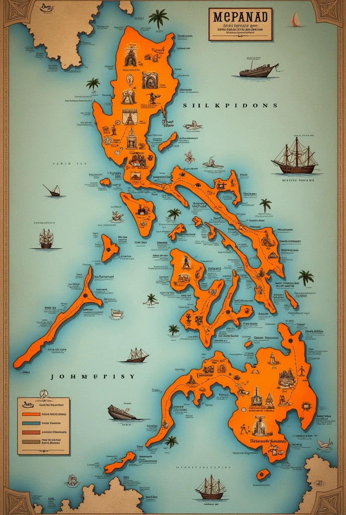 create a road map presenting/showcasing the chronological
journey of Magellan and his troops in the Philippines according to Pigafetta