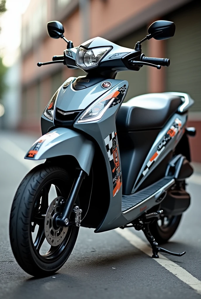 Initial D decals on Honda click 125 version 4 gray black edition