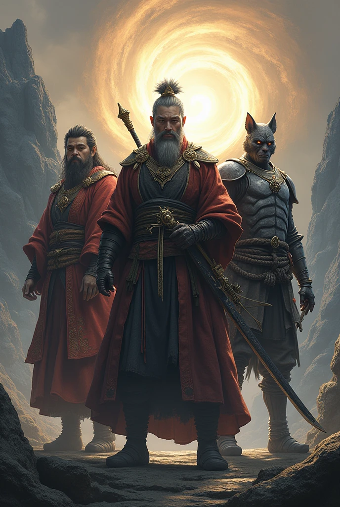The monkey king sun wukong standing with sekiro and dark soul the ashen one