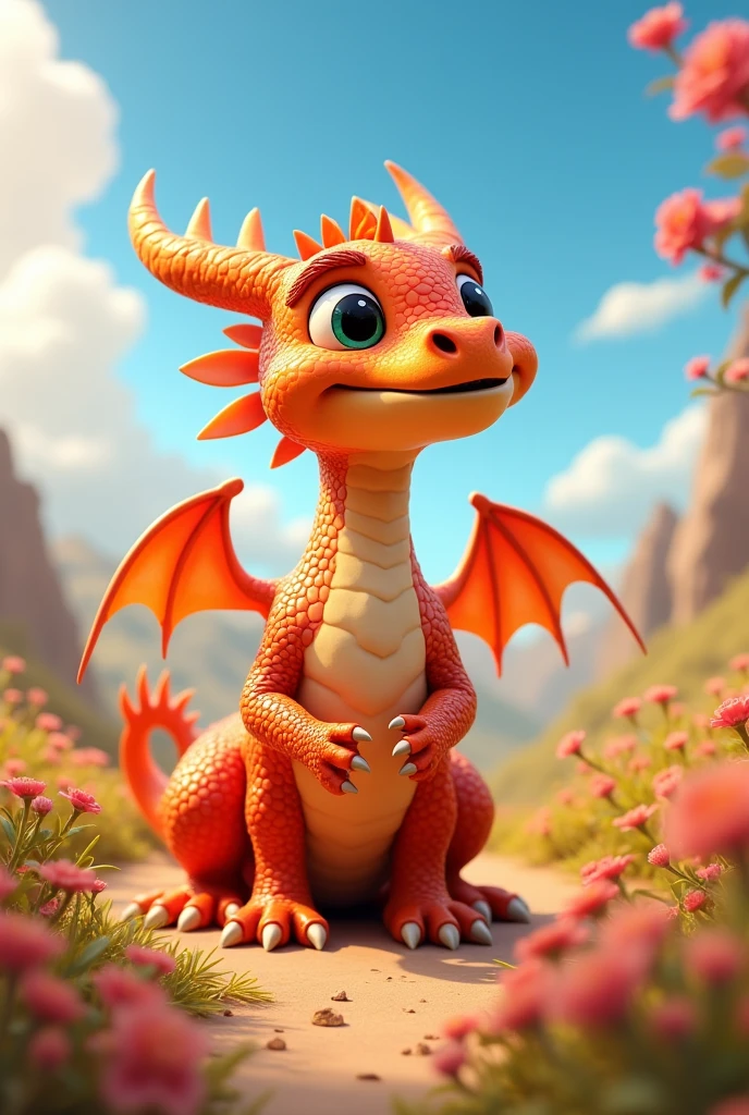 cartoon 3D sunny bright Pixar-style image : dragon : cinematic --ar 68:128 --stylize 750 --v 5.2