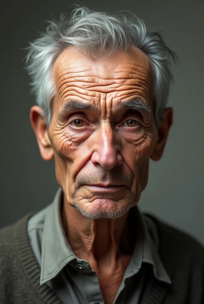 Man over 60 fair skin light brown eyes , Cao Cao, hair grey,common physical appearance ,thin nose medium lips