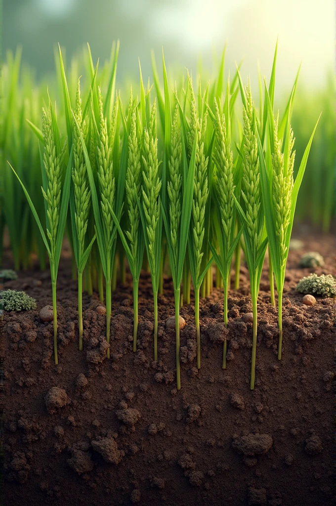 Rice phosphorus deficiency with soil background 