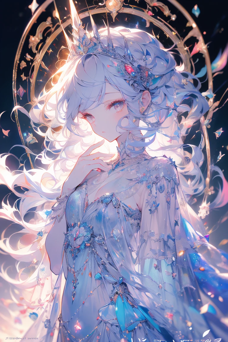 High resolution RAW color image, animation,Sculpture, Silver marble skin, (((Highly detailed elegant))), Magical atmosphere, detailed skin, texture,(Exquisitely Crafted, Smaller details, Ultra detailed art), Depth of written border, hips, silky to the touch, hyperdetailing, beautiful eyes, Elegant face, Magic circle, Young woman, It stands on the sea, evening