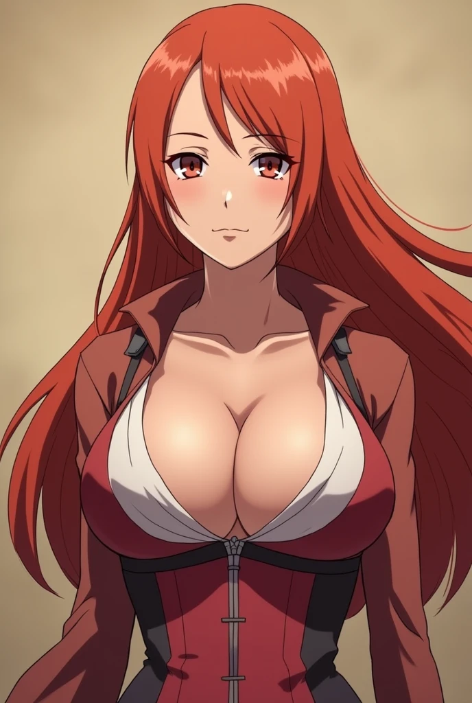 Kushina from Naruto anime with huge breasts and huge ass face fuck her body