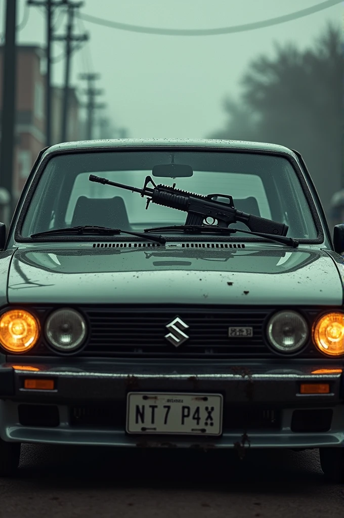 Suzuki car with gun
