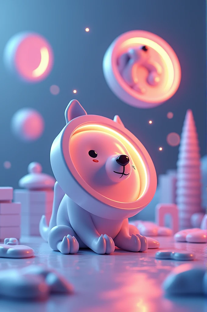 Hi, there is such a crypto as notcoin and dogs and Ton, look, I want you to look at what they look like in Google, then generate me a photo with the logo of Ton Dogs and notcoin, together with their holograms, and so that everything is in one picture, and so that everything is serious and cute