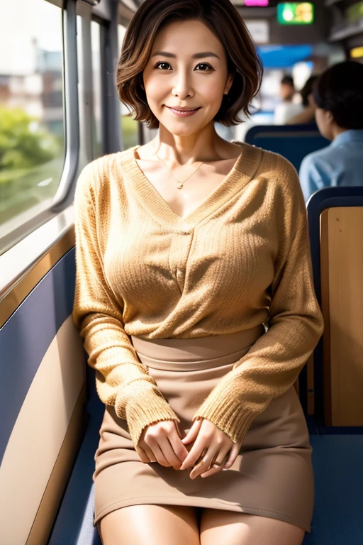(Highest quality)、(High resolution)、(Ultra-detailed photos)、(Ultra-realistic texture)、(Illuminated subject)(8k images)(Clear Photography)(Real Photo) (A 40-year-old Japanese woman with elegant, well-defined features and a caramel-colored chignon.)(Her outfit is a light-colored top and a neat, chic and elegant skirt or dress.)(Look at everyone with a refreshing and loving smile)(Men are captivated by her charms)(She is outdoors)(She poses elegantly and cutely in various locations.)(Walking through the crowds of the city)(Drinking coffee at a cafe)(Shop)(Sit on the grass in the park)Playing on the swings at the show)(sit in a train seat)(Take a seat on the bus)(Mature woman lifts her skirt to show her sexy panties)
(NSFW Bold Skirt Lift)