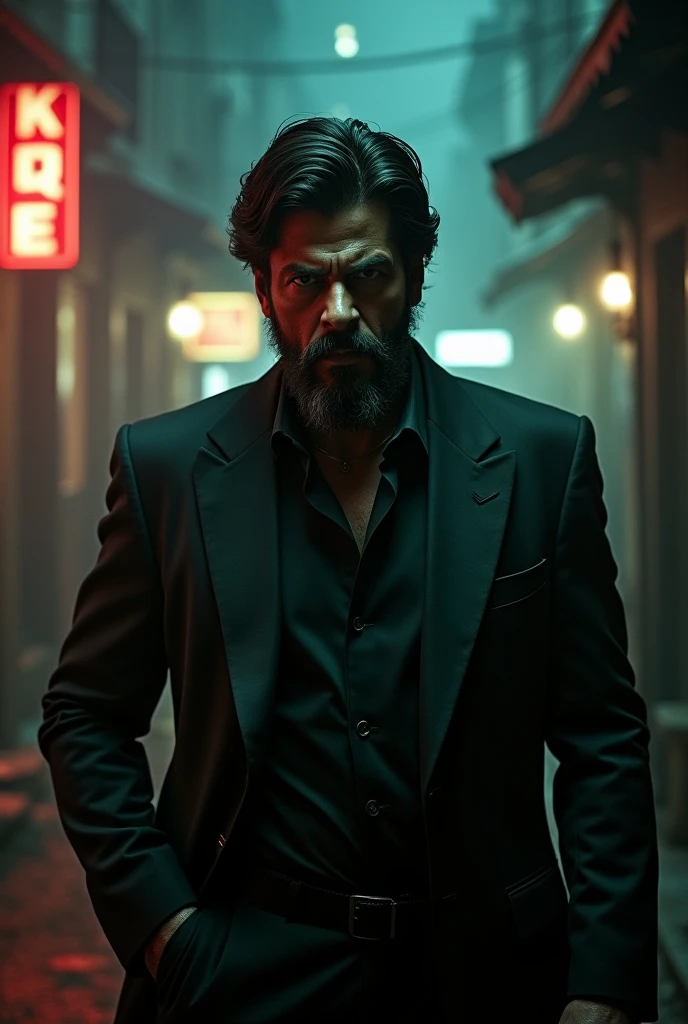SRK in A Gangster Movie noir with full beard