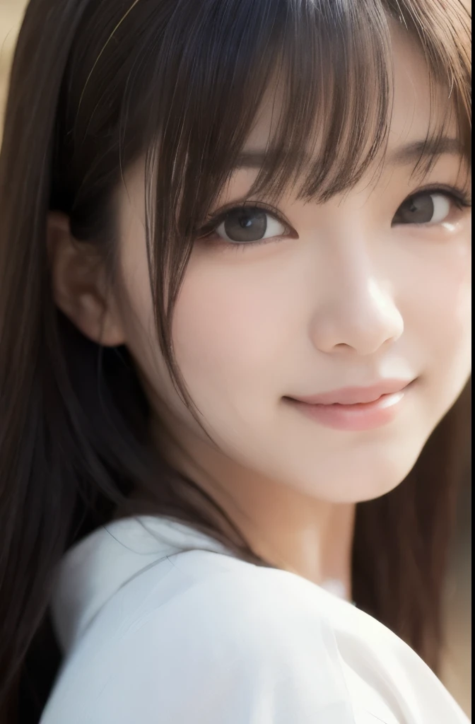 best quality, face focus, soft light, ultra high res, (photorealistic:1.4), RAW photo,(Shinozaki Ai), (fair skin), (kawaii),
1 Japanese girl, solo, cute, smile, (pupil, lights in the eyes), detailed beautiful face, Medium-sized breasts,(high resolution detail of human skin texture),(long hair),(portrait), upper body, traditional white kimono