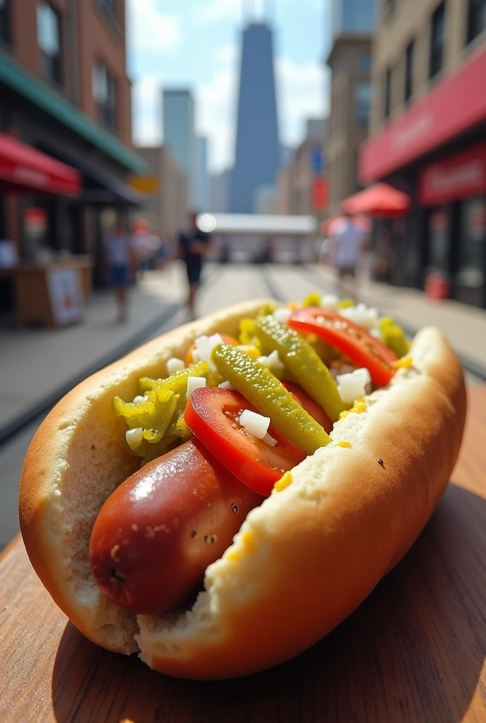 Chicago style hot dog 