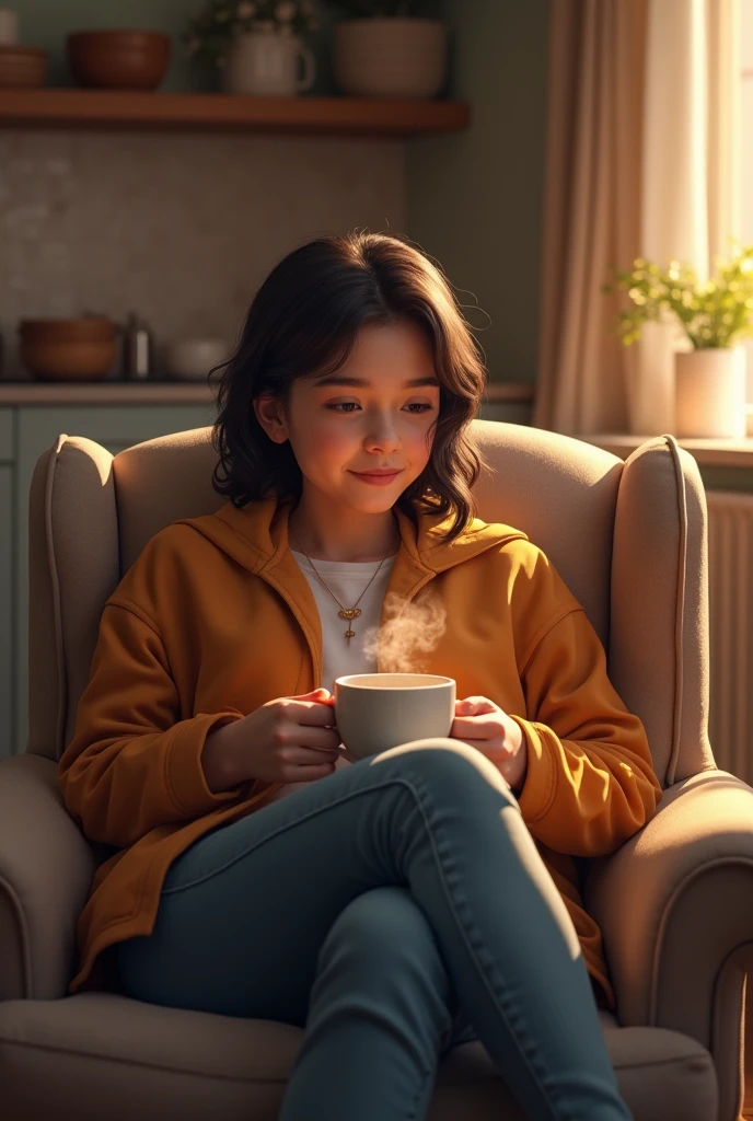 Me drinking coffee at home
