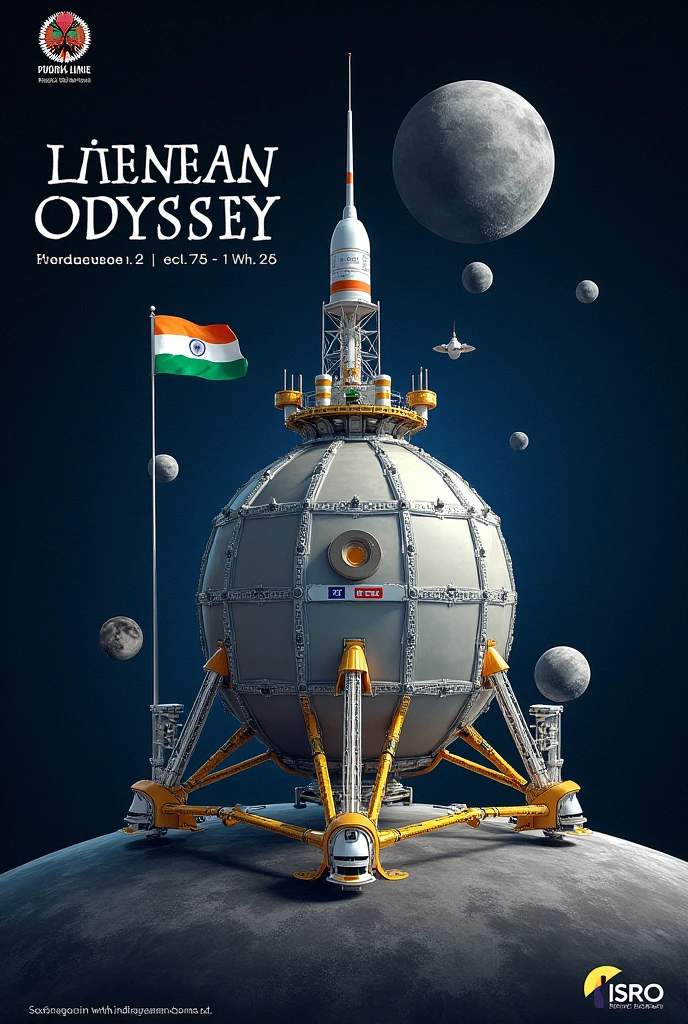 Title: India's Lunar Odyssey: Chandrayaan Missions
Image: A collage of Chandrayaan-1, 2, and 3 spacecraft
Body Text:
Chandrayaan-1 (2008):
First Indian lunar mission.
Mapped the entire lunar surface in high resolution.
Discovered water ice in the Moon's polar craters.
Made significant contributions to understanding the Moon's formation and evolution.
Chandrayaan-2 (2019):
Orbiter, lander (Vikram), and rover (Pragyan) mission.
Orbiter successfully entered lunar orbit and continues to study the Moon's surface and atmosphere.
Lander attempted a soft landing but experienced a technical glitch during the final descent.
Rover was deployed from the lander but was unable to operate due to the lander's crash.
Chandrayaan-3 (2023):
Successful soft landing of the Vikram lander on the Moon's south pole.
Deployment of the Pragyan rover.
First mission to explore the Moon's south polar region.
Made significant discoveries about the lunar surface and composition.
Key Achievements:
India became the fourth country to successfully soft-land on the Moon.
India became the first country to land on the Moon's south pole.
Chandrayaan missions have advanced our understanding of the Moon's formation, evolution, and resources.
India's space program has gained global recognition.
Tagline: India's Journey to the Moon: Chandrayaan - Reaching for the Stars
Additional Elements:
Indian flag
ISRO logo
Quotes from scientists and researchers involved in the Chandrayaan missions
Statistics on the missions (e.g., launch date, distance traveled, mission duration)
Design Tips:
Use a visually appealing and informative layout.
Choose high-quality images and graphics.
Use clear and concise language.
Incorporate the colors of the Indian flag.
Make the poster easy to read and understand.
This poster can be customized with additional information and visuals to suit your specific needs.