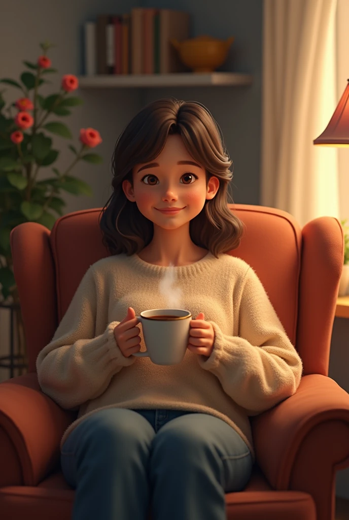 Me drinking coffee at home