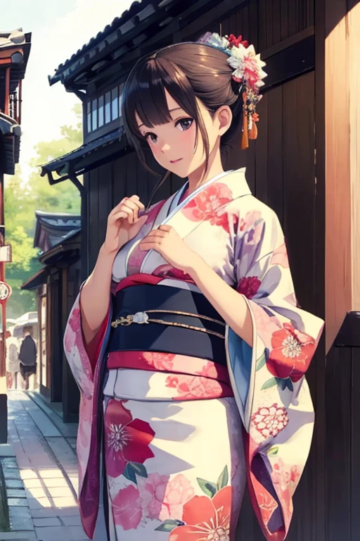 ((best quality)), ((masterpiece)), (detailed), 1girl, cute girl, kimono