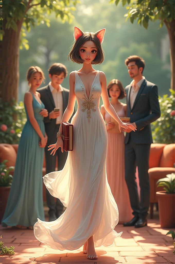 Ek Billi dress bahut acchi Pani ho aur bag banana aur hath mein kitab ho aur apni family ko hay kar rahi ho cat wali jinhone kapde bahut acche pahne