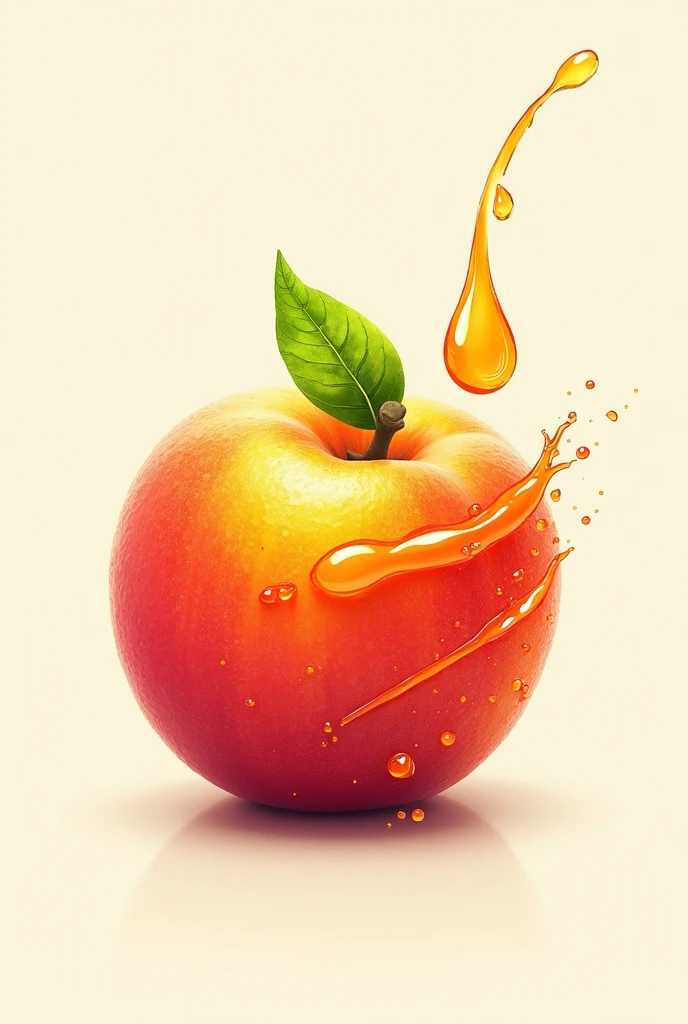 Logo Image of a fresh, juicy fruit with a refreshing drop of juice flowing out of it. Bright colors are associated with nature and freshness.