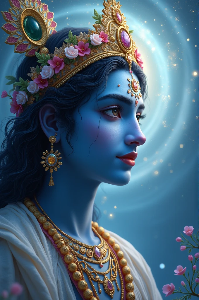 Create a mystical view of lord krishna