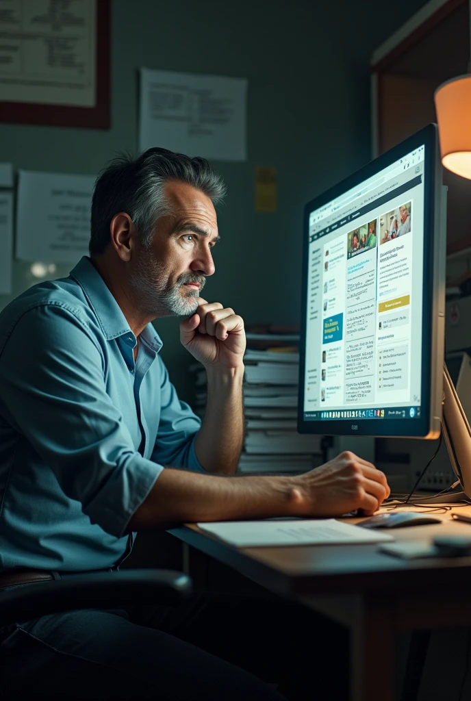 Man messing with a disorganized website, and angry, view of poorly designed website