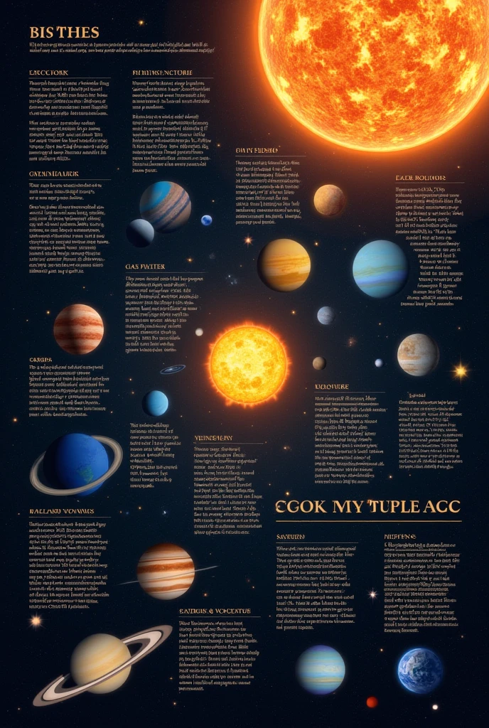 about the solar system brochure main planets and sund only 