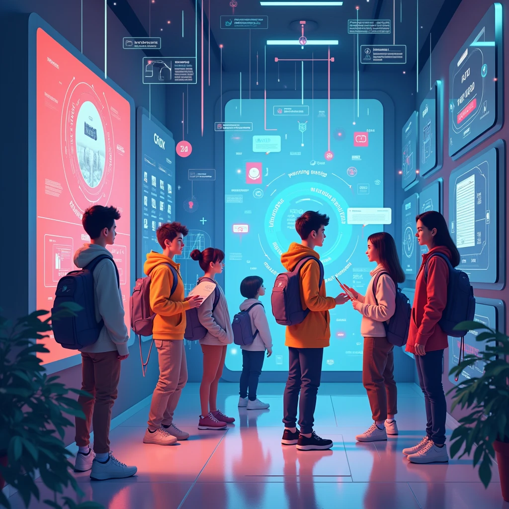 Create a poster about Advantage of AI in teenagers life.