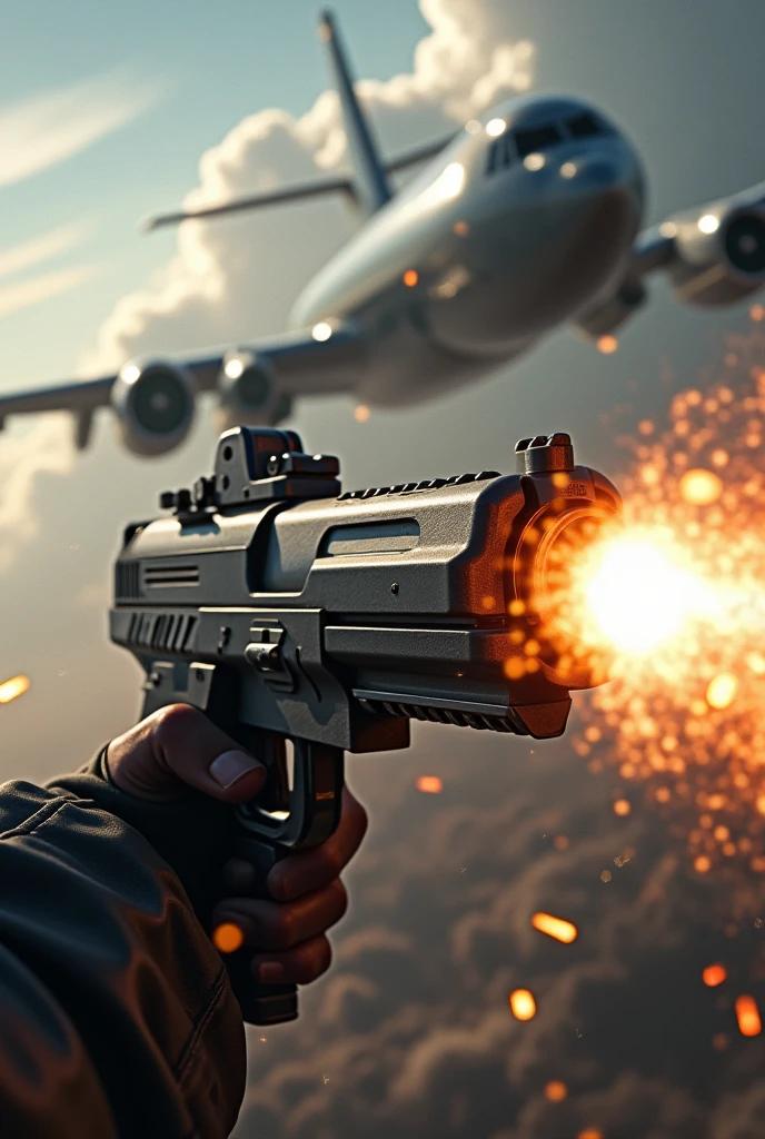 gun firing bullets (plane)